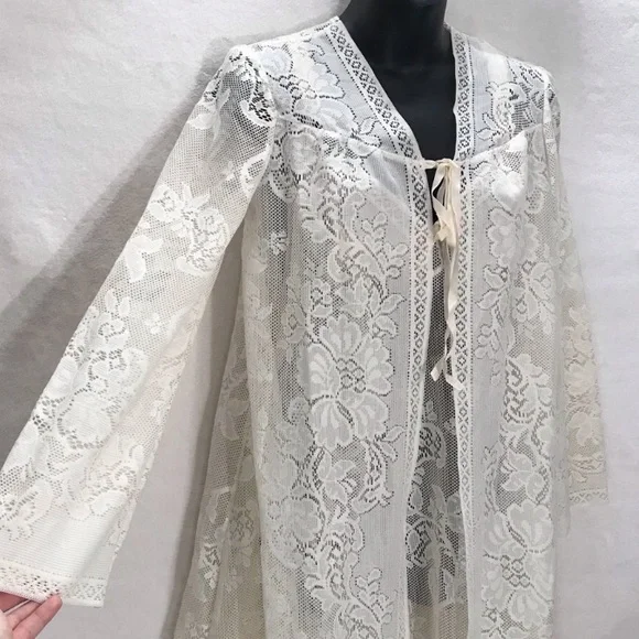 ⭐️ Vintage 1950’s Vassarette Lace Paisley & Floral Nightgown and Overcoat Set - Picture 3 of 12